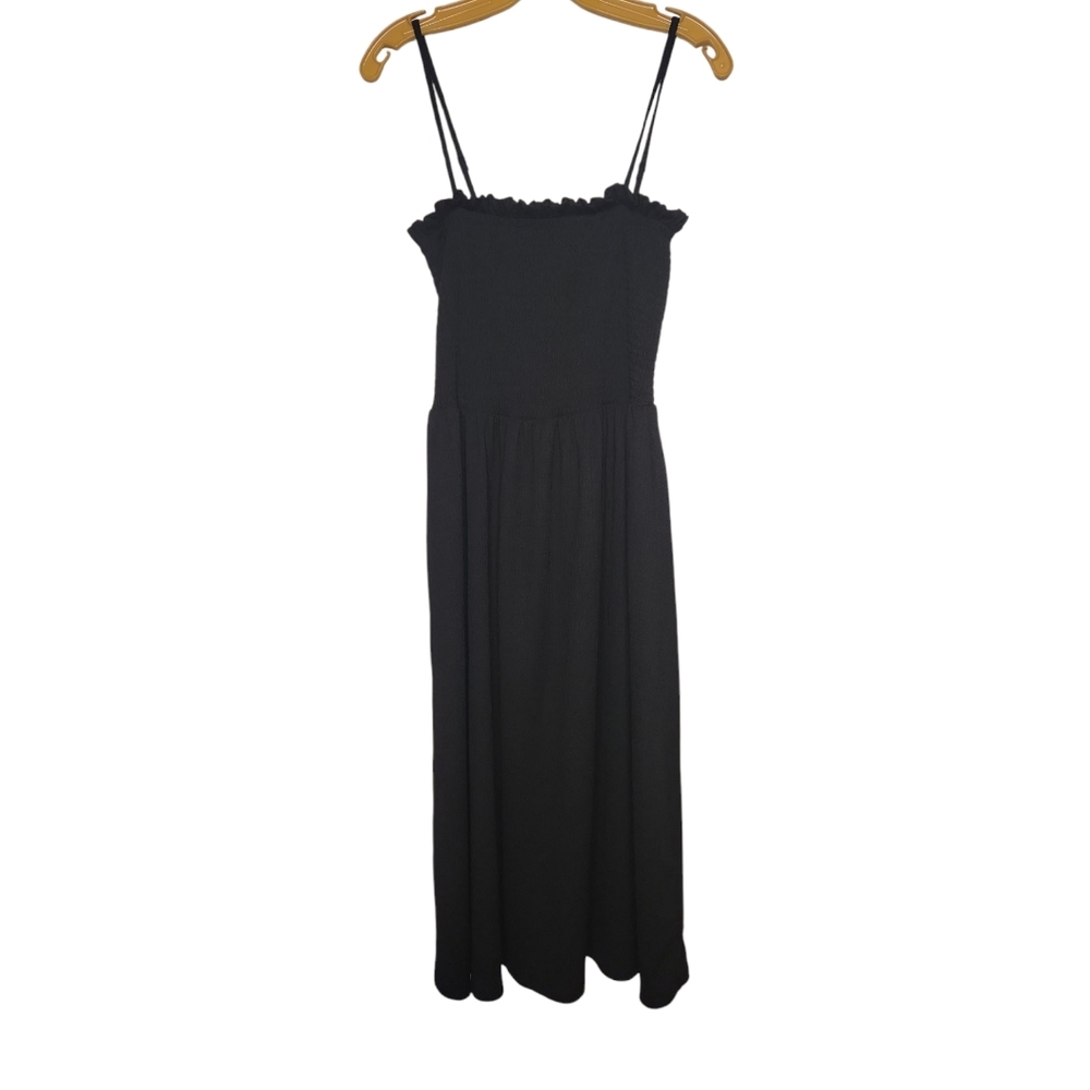 H&M Women's Black Smocked Bodice Strappy Dress Size L